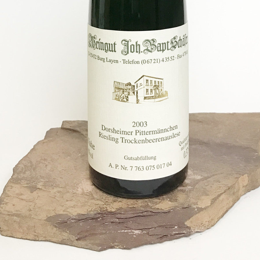 2003 JOH. BAPT. SCHÄFER Dorsheim Pittermännchen, Riesling Trockenbeerenauslese Goldkapsel 375 ml