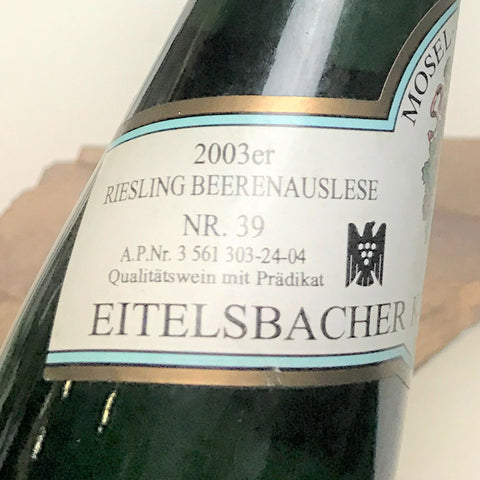 2003 S. A. PRÜM Wehlen Sonnenuhr, Riesling Auslese Fass 20 Goldkapsel Auction 375 ml