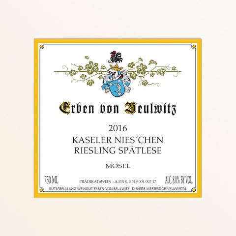 2003 VON BEULWITZ Kasel Nies'chen, Riesling Auslese *** Alte Reben Goldkapsel Auction